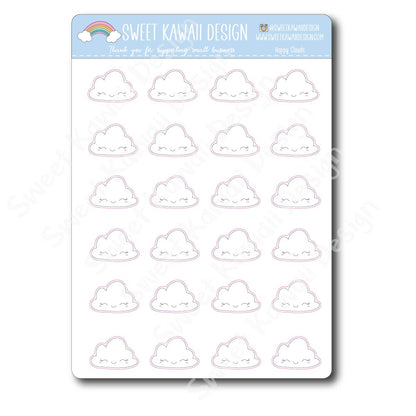 Kawaii Happy Clouds Stickers