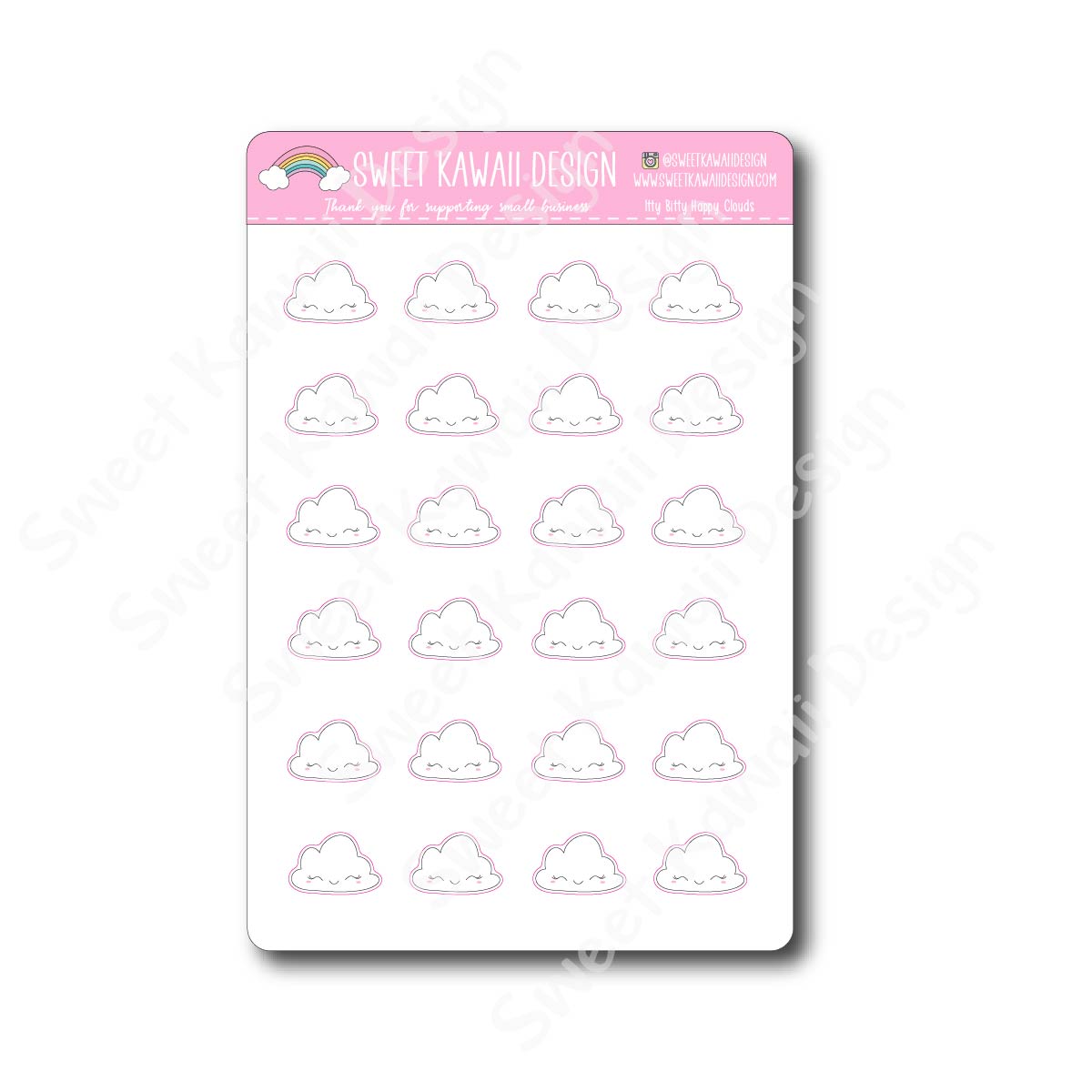 Kawaii Happy Clouds Stickers