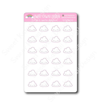 Kawaii Happy Clouds Stickers