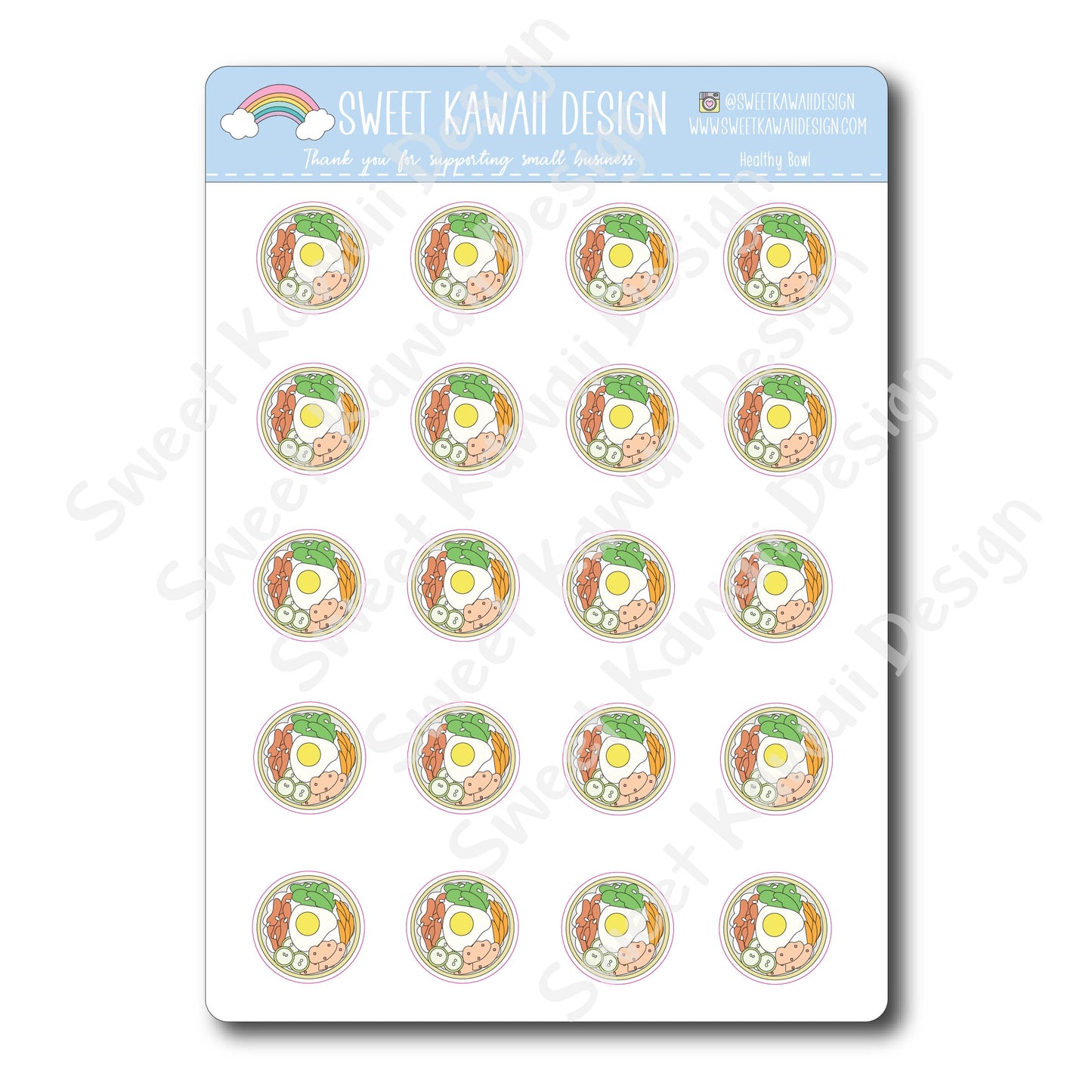 Kawaii Healthy Bowl Stickers