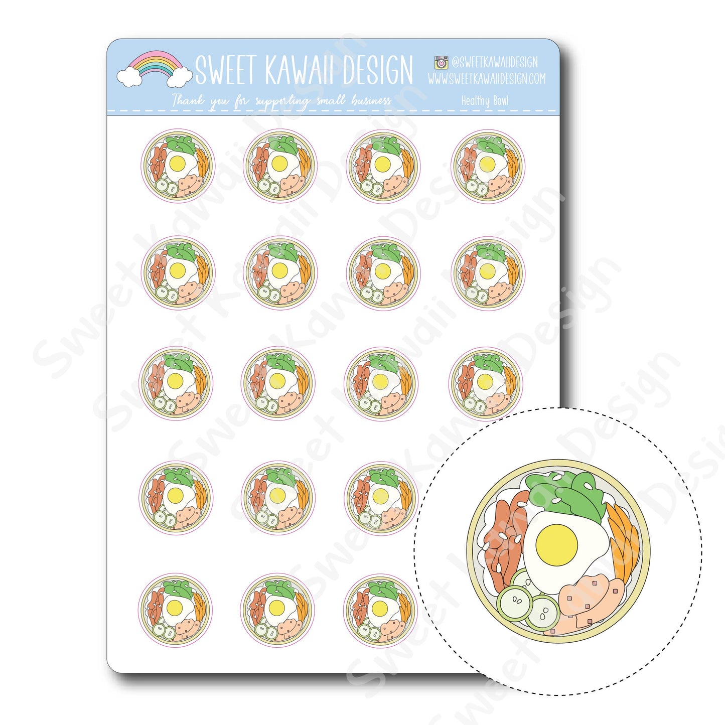 Kawaii Healthy Bowl Stickers