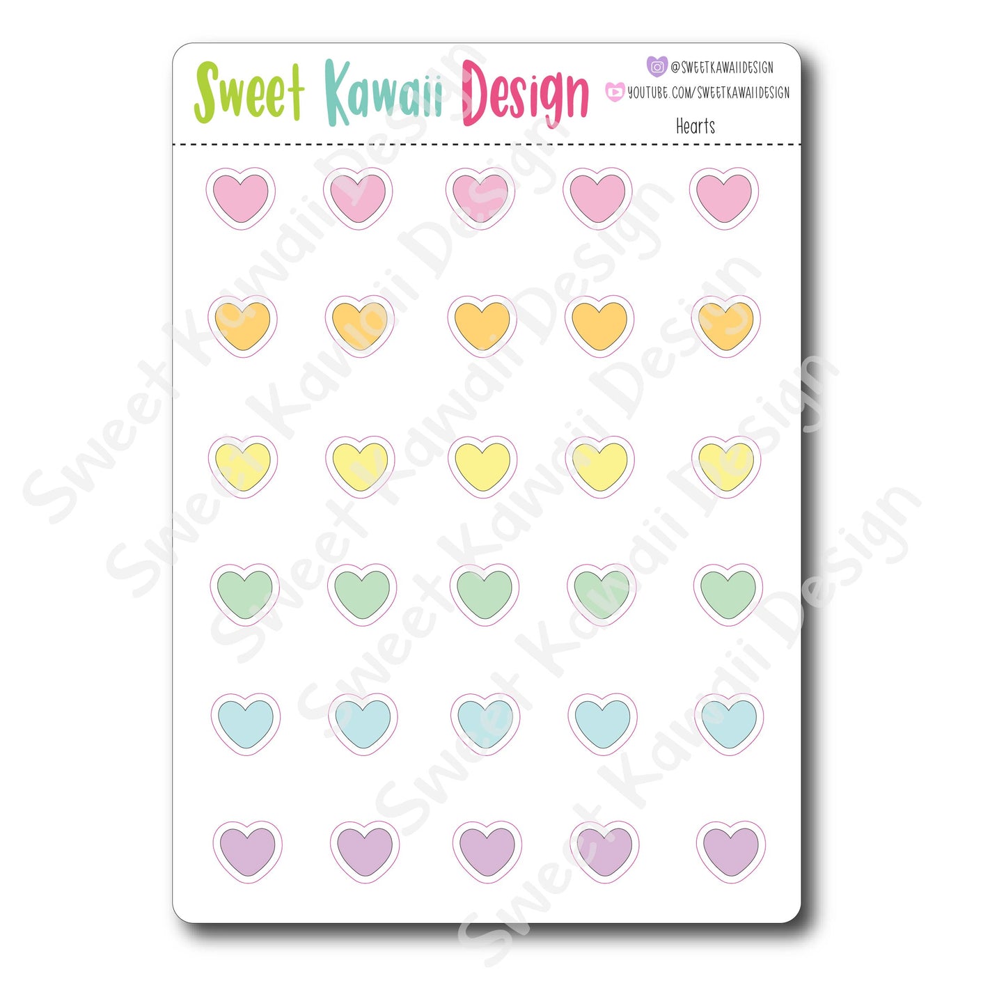 Kawaii Heart Stickers