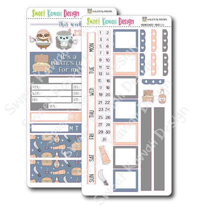 Kawaii Hobonichi Weeks Stickers - Pirates