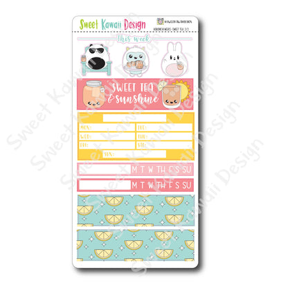 Kawaii Hobonichi Weeks Stickers - Sweet Tea