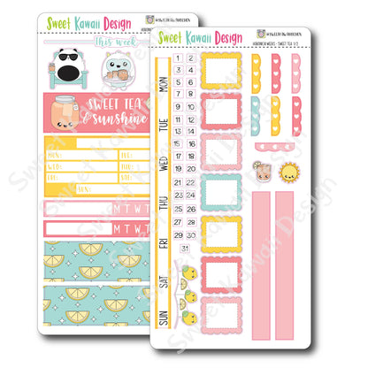 Kawaii Hobonichi Weeks Stickers - Sweet Tea