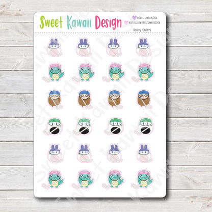 Kawaii Hockey Critters Stickers