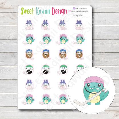 Kawaii Hockey Critters Stickers