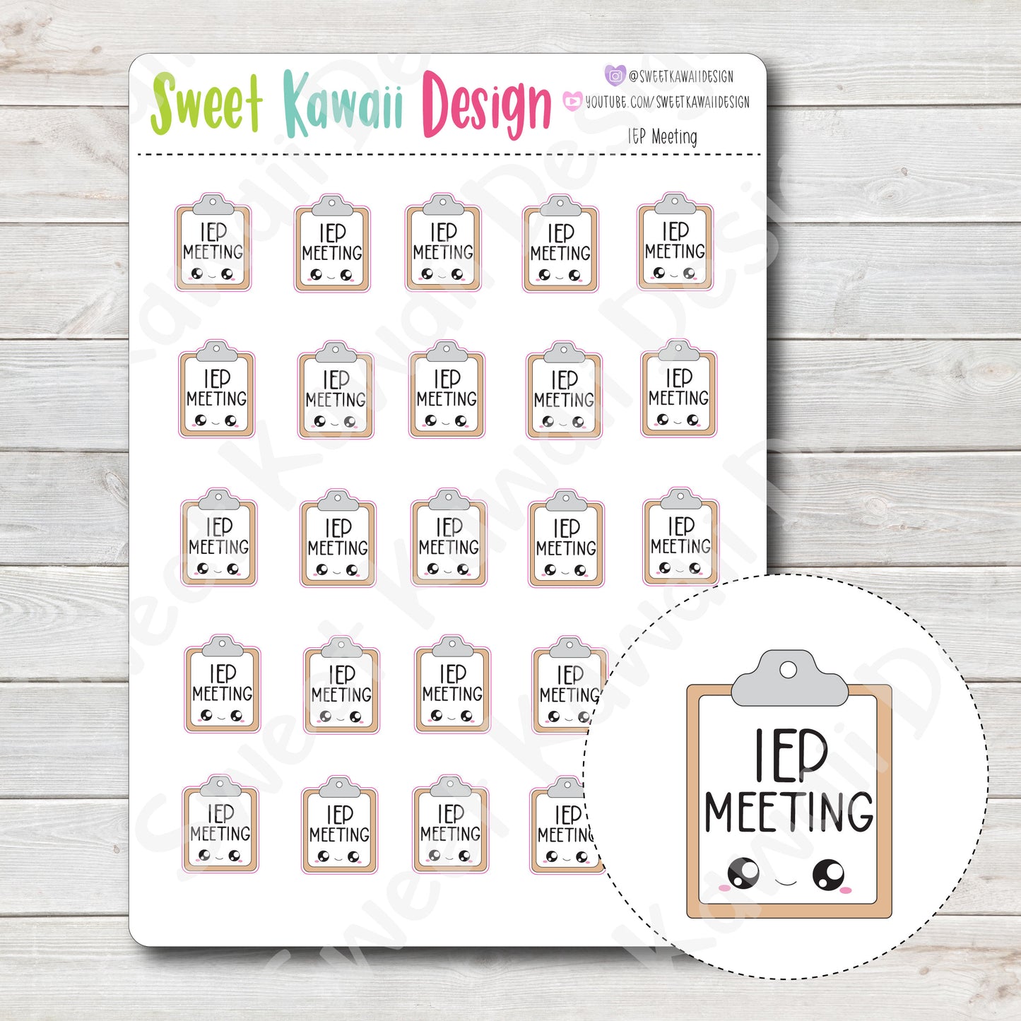 Kawaii IEP Meeting Stickers