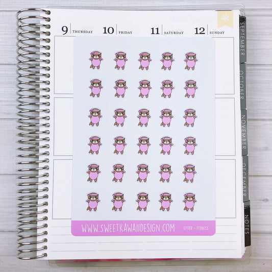 Kawaii Otter Stickers - Fitness