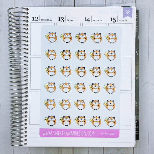 Kawaii Fox and Friend Stickers