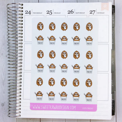 Kawaii Sloth Stickers - Takeout