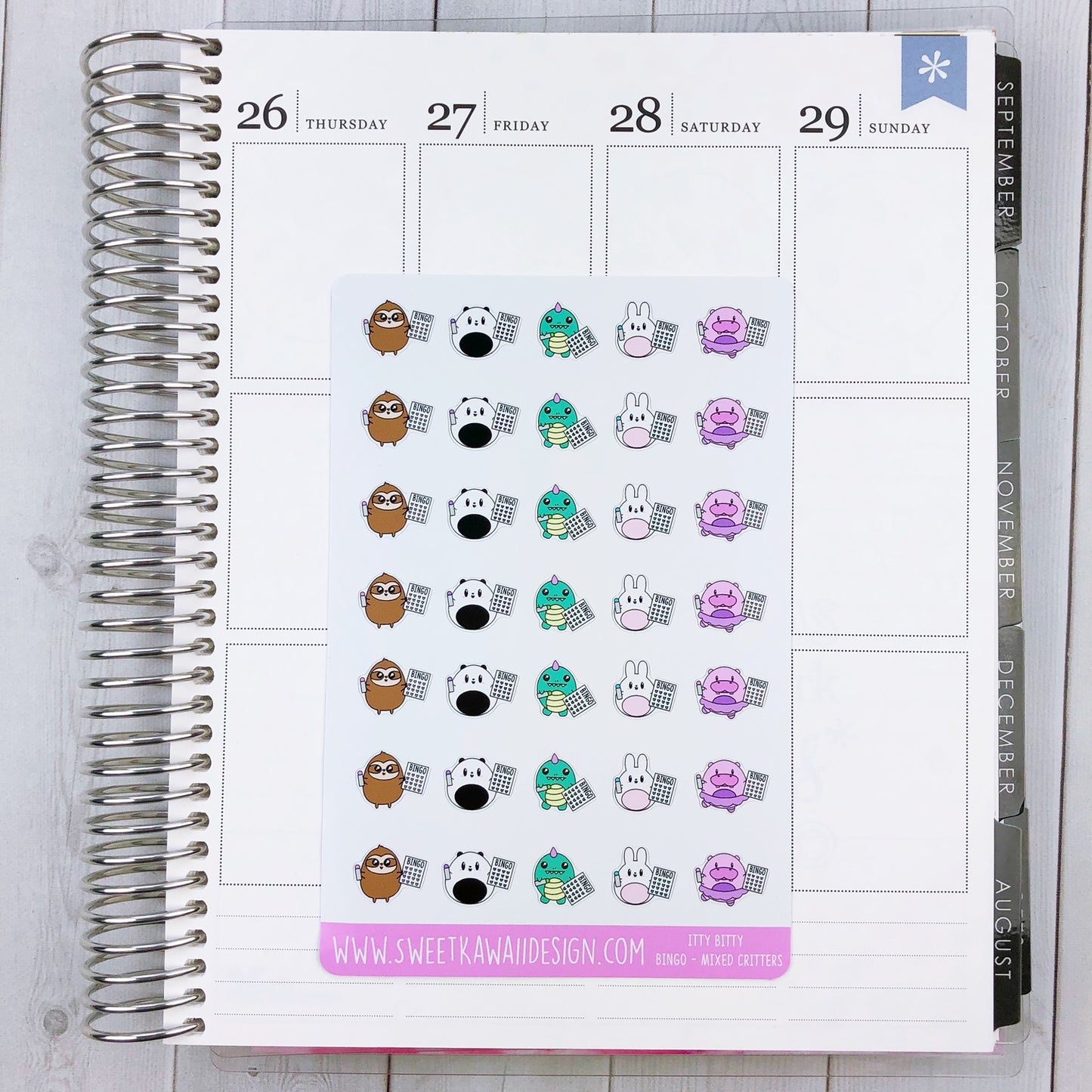 Kawaii Bingo Stickers - Mixed Critters