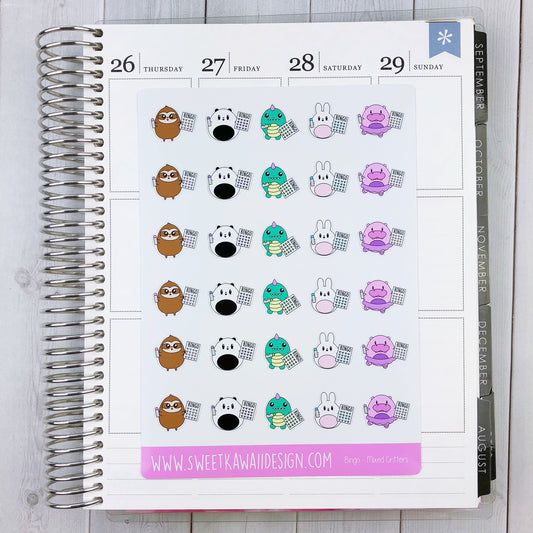 Kawaii Bingo Stickers - Mixed Critters