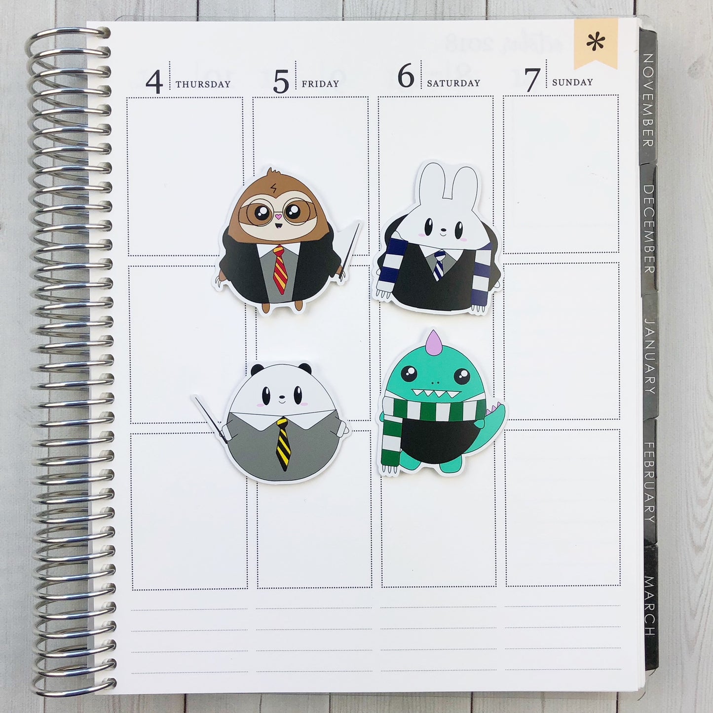 Kawaii Wizard Critters Die Cut Sticker Set