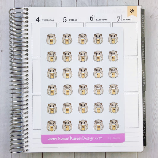 Kawaii Pup Stickers - Medication