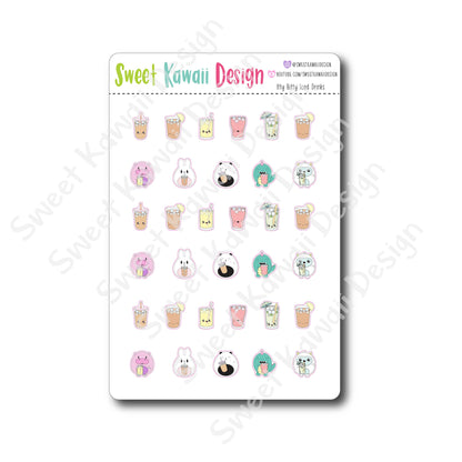 Kawaii Iced Drink Stickers