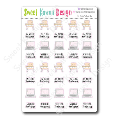 Kawaii In Class/ Virtual Class Mix Stickers