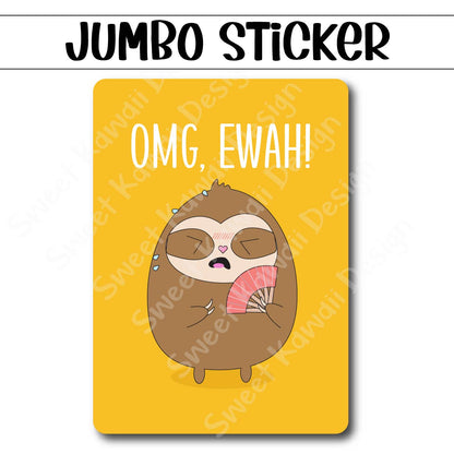 Kawaii Jumbo Sticker - Ewah - Size Options Available