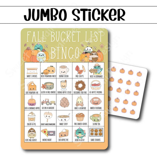 Kawaii Jumbo Sticker - Fall Bingo (5x7)