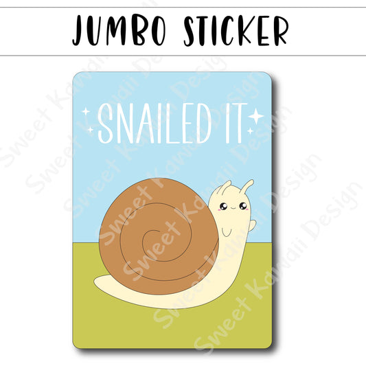 Kawaii Jumbo Sticker - Snailed It - Size Options Available