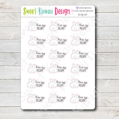 Kawaii Kiss My Fluff Stickers