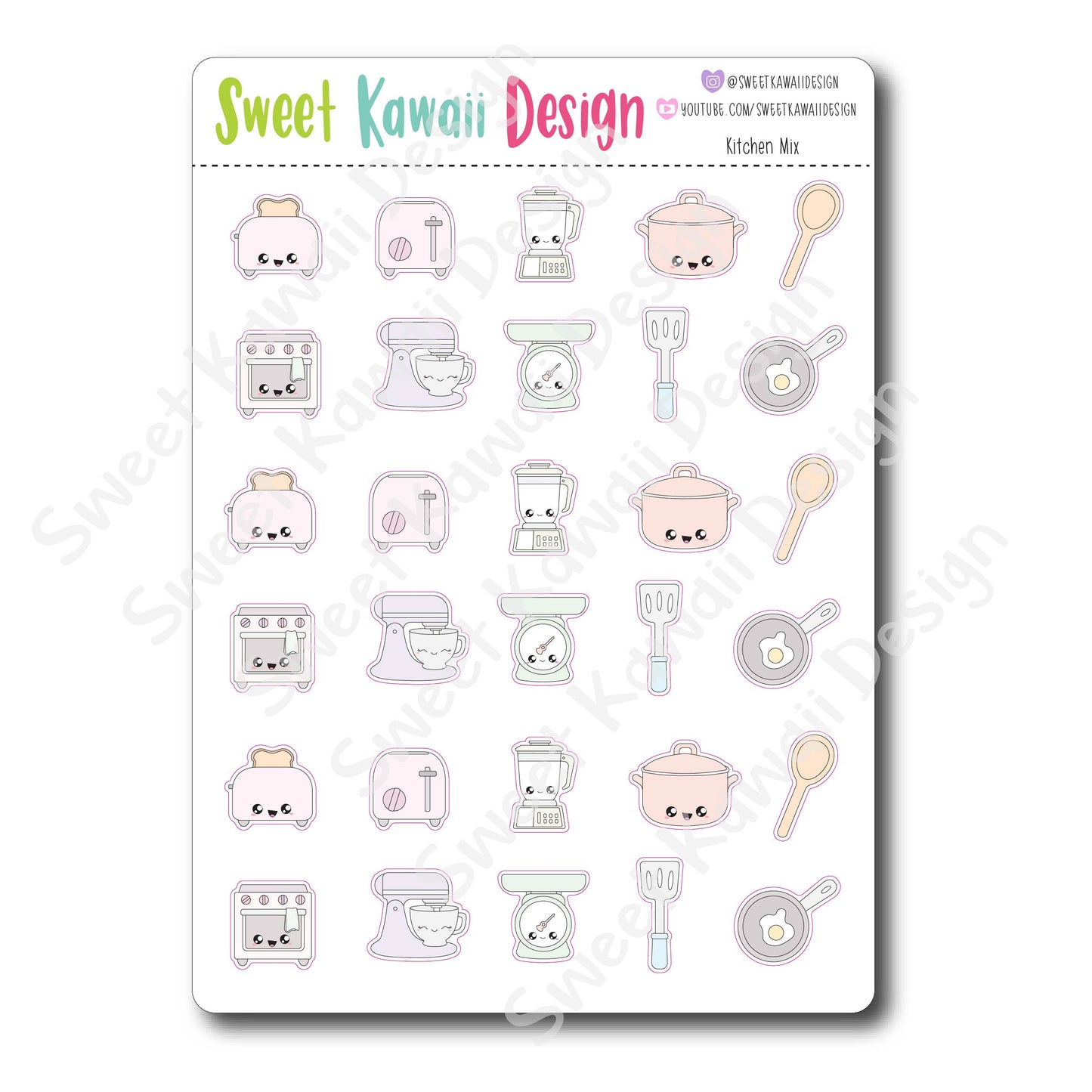 Kawaii Kitchen Mix Stickers