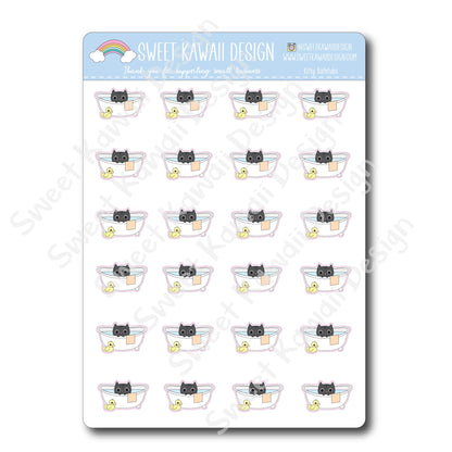 Kawaii Kitty Bathtub Stickers