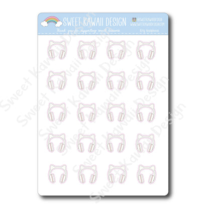 Kawaii Kitty Headphone Stickers