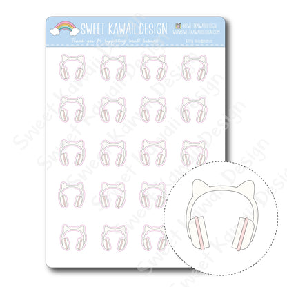 Kawaii Kitty Headphone Stickers