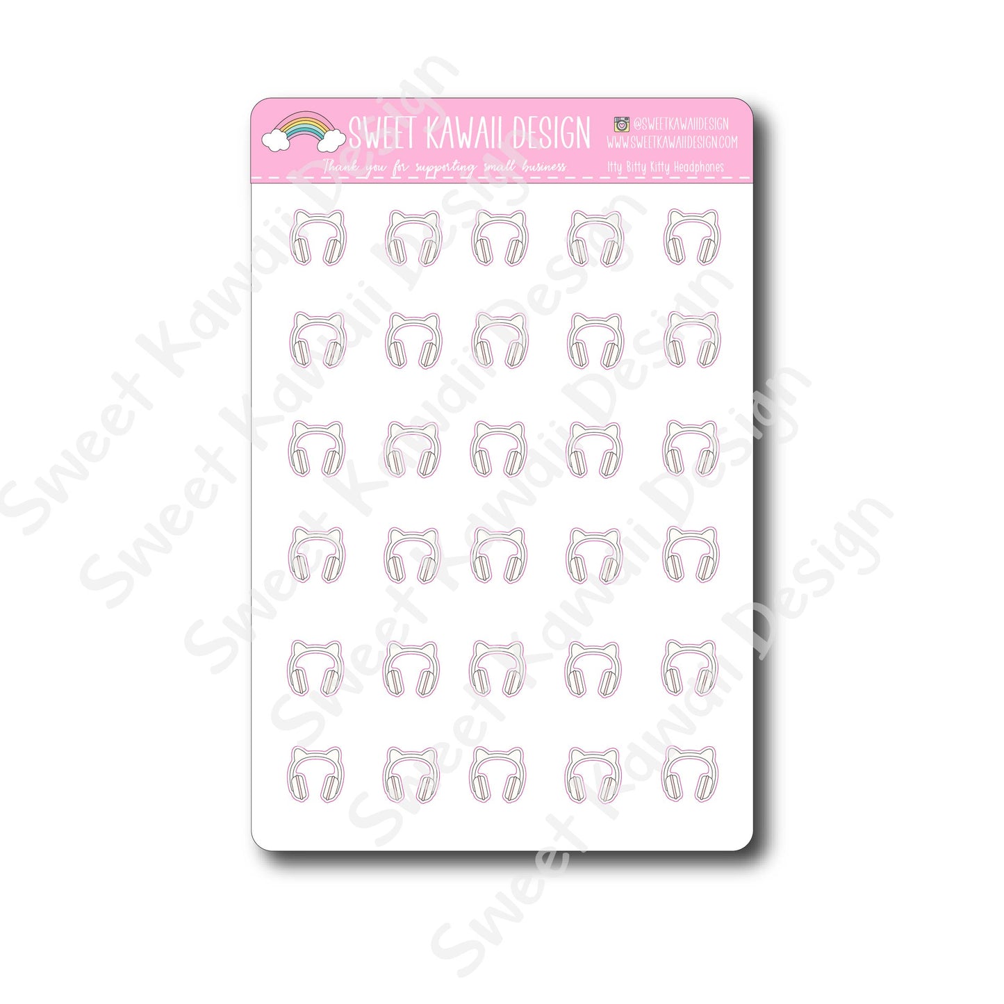 Kawaii Kitty Headphone Stickers