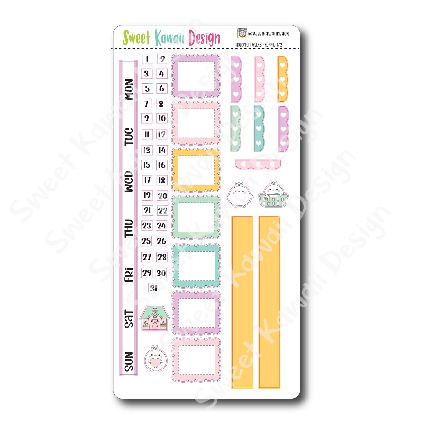 Kawaii Hobonichi Weeks Stickers - Konnie