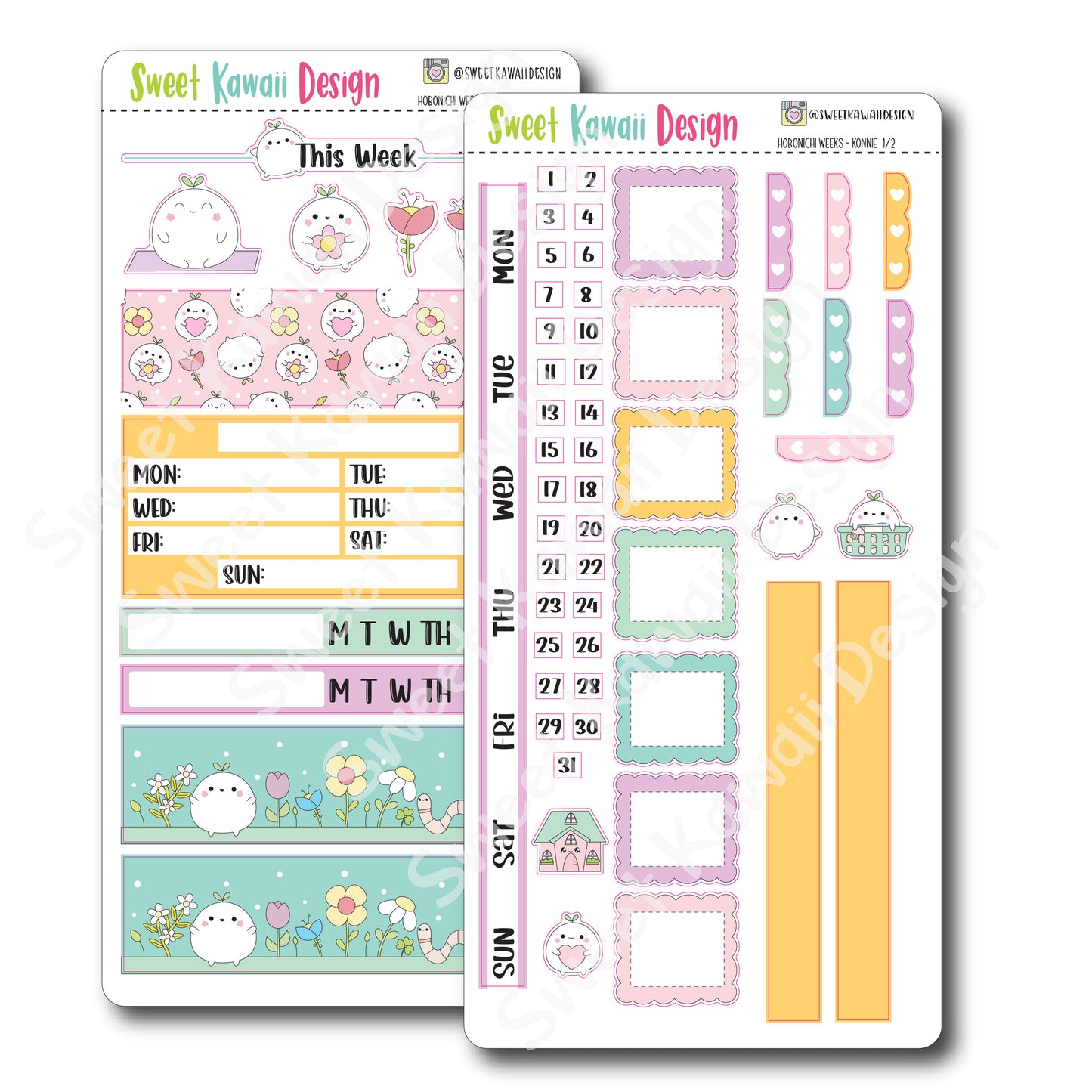 Kawaii Hobonichi Weeks Stickers - Konnie