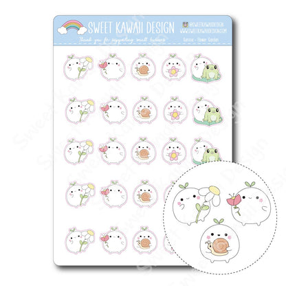 Kawaii Konnie Stickers - Flower Garden