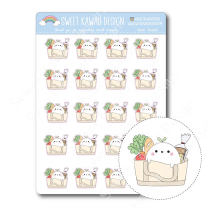 Konnie the Daikon Stickers - Groceries