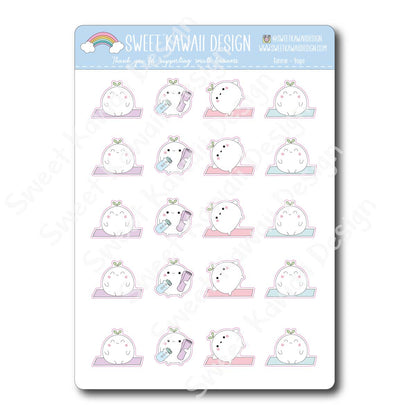 Kawaii Konnie Stickers - Yoga