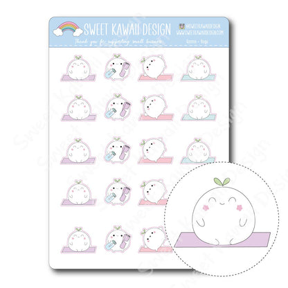 Kawaii Konnie Stickers - Yoga