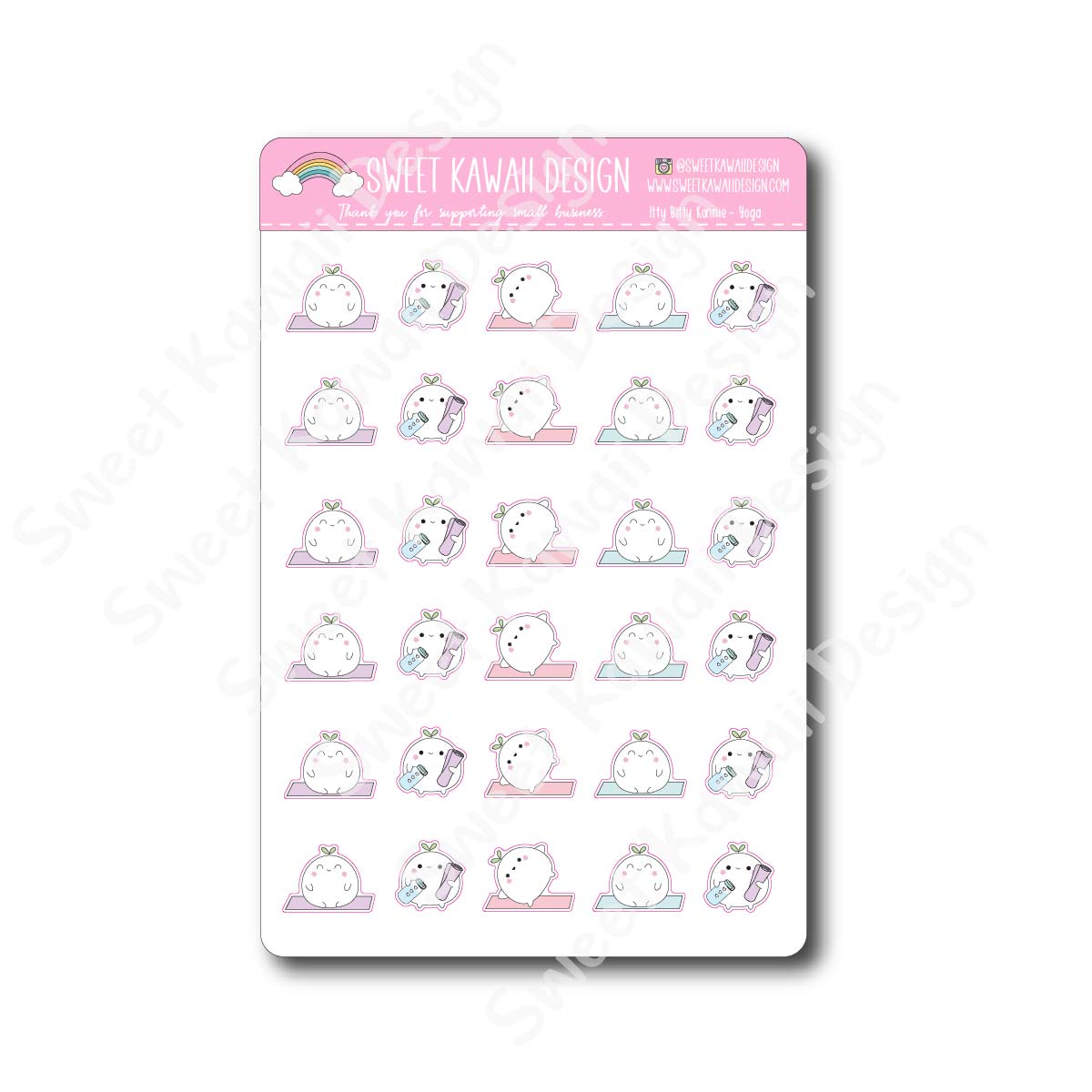 Kawaii Konnie Stickers - Yoga