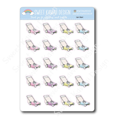 Kawaii Lawn Mower Stickers