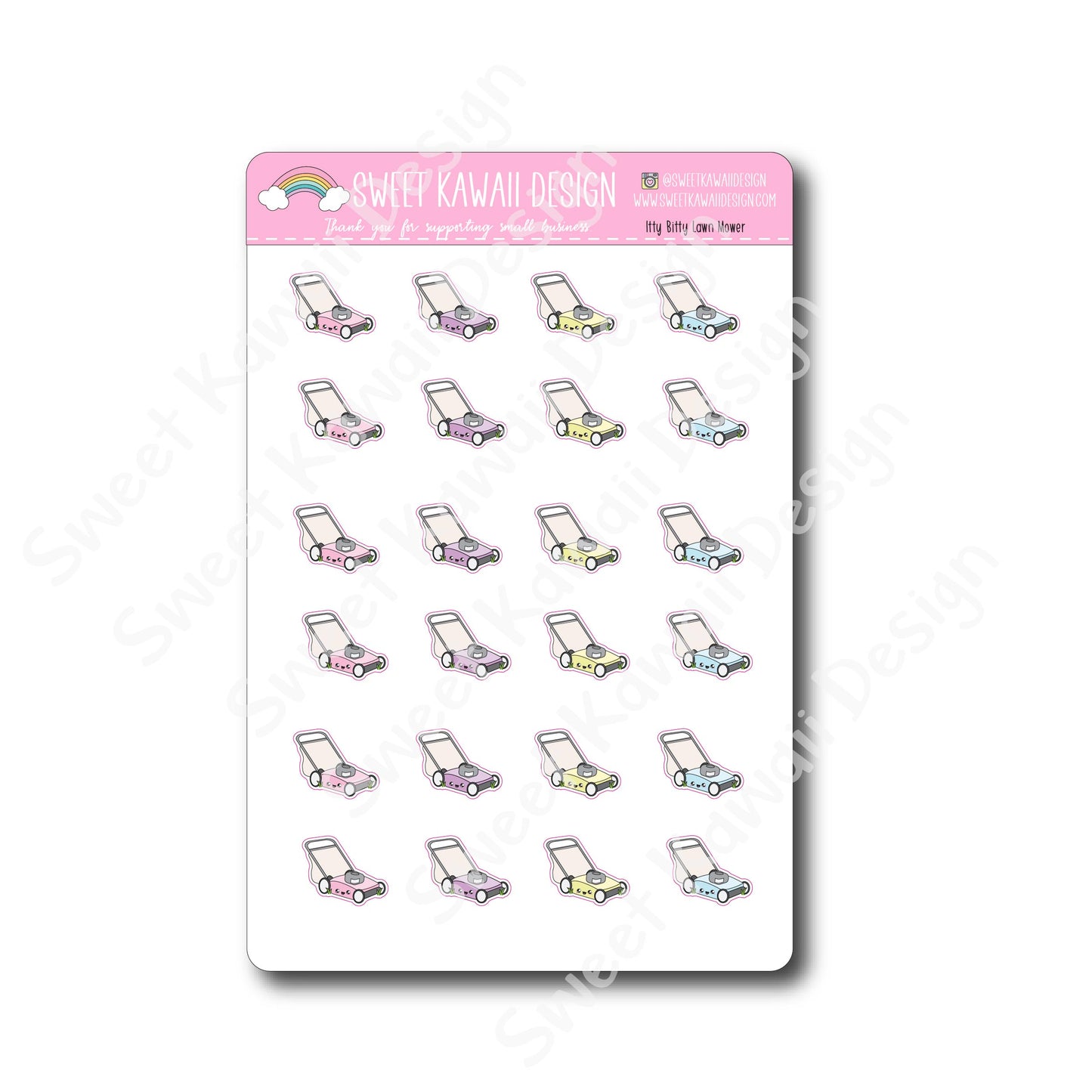 Kawaii Lawn Mower Stickers