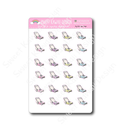 Kawaii Lawn Mower Stickers