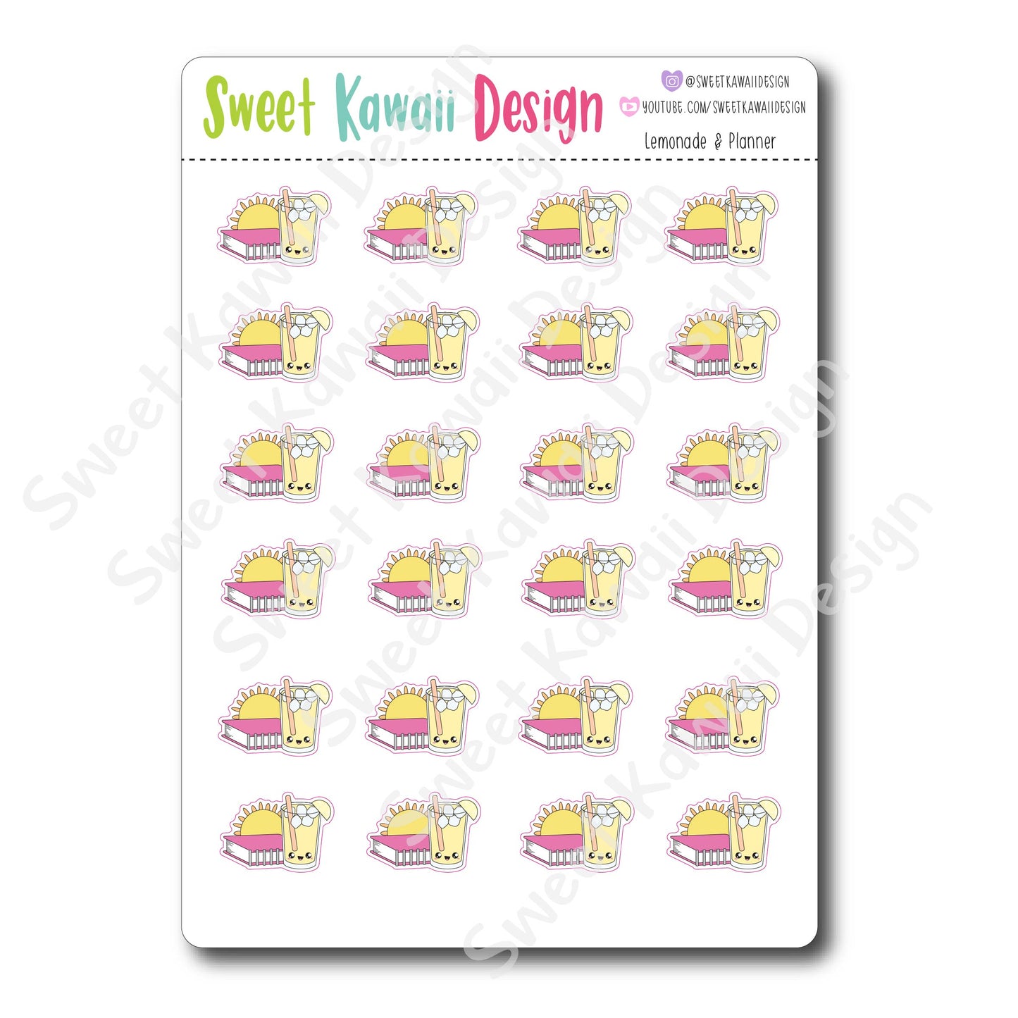 Kawaii Lemonade and Planner Stickers