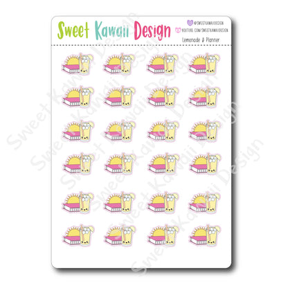 Kawaii Lemonade and Planner Stickers