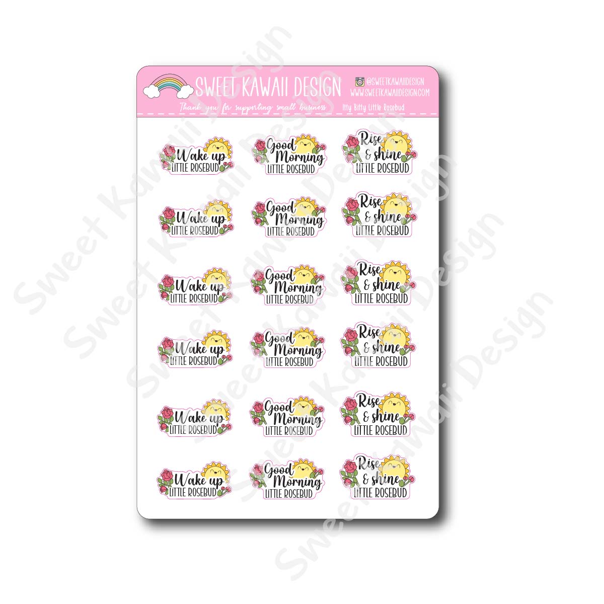 Kawaii Little Rosebud Stickers