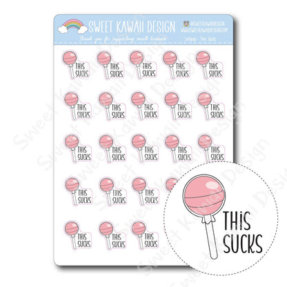 Kawaii Lollipop Stickers - This Sucks