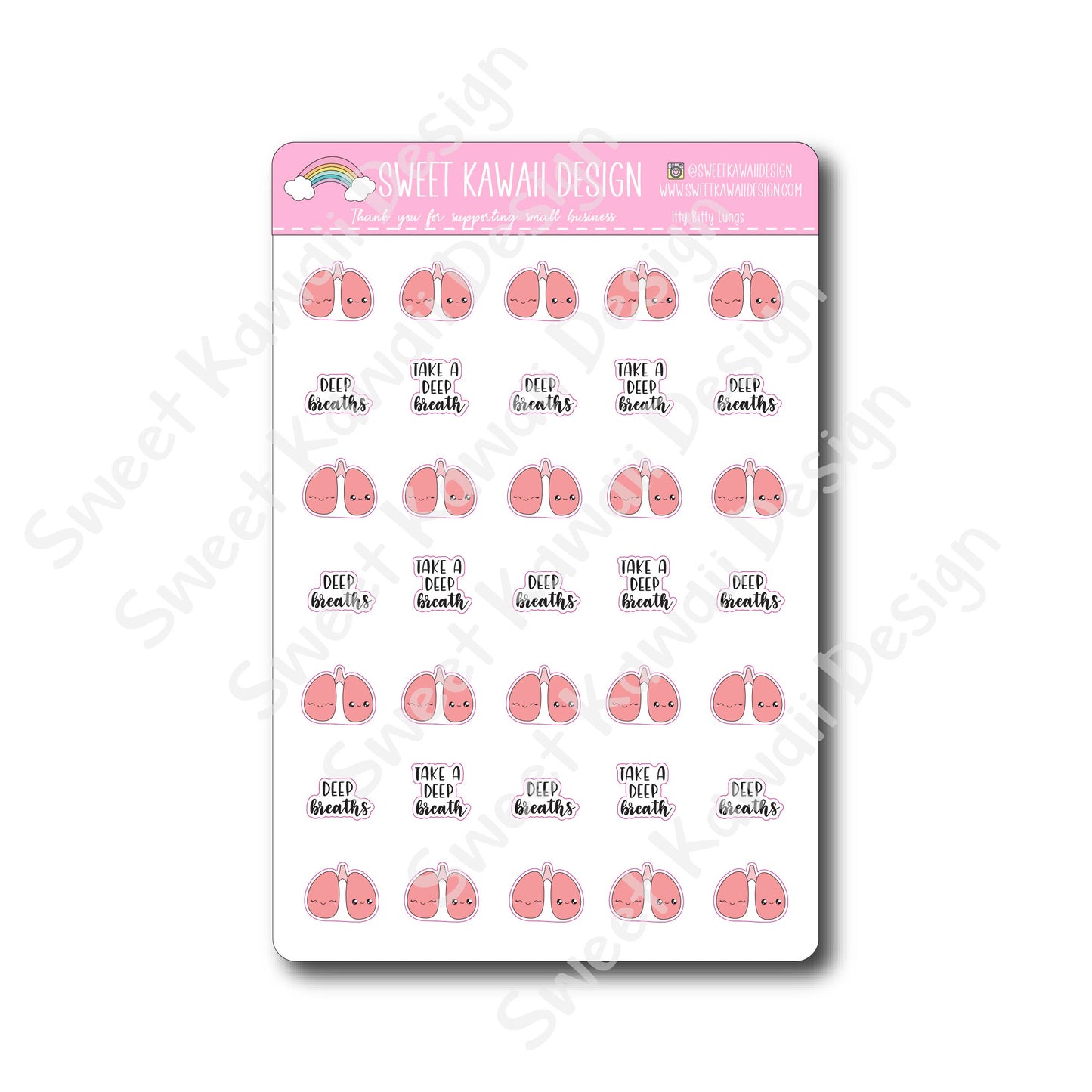 Kawaii Lungs Stickers