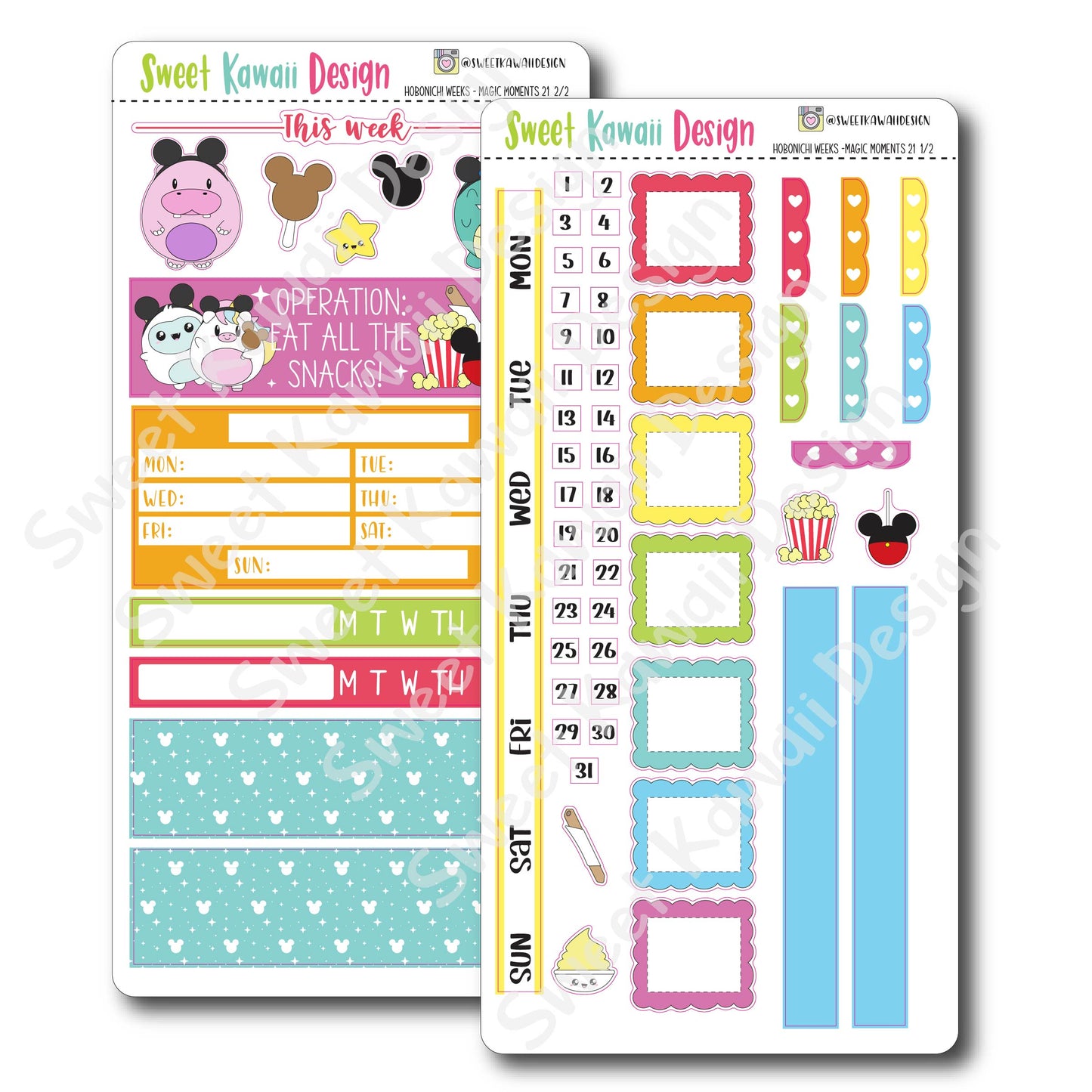 Kawaii Hobonichi Weeks Stickers - Magic Moments 21