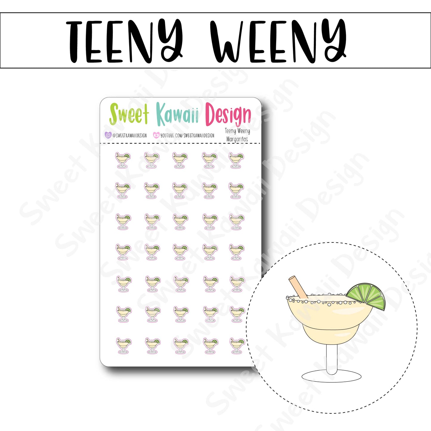 Teeny Weeny Margarita Stickers