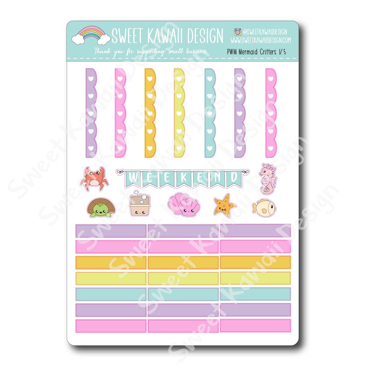 Weekly Kit  - Mermaid Critters HORIZONTAL