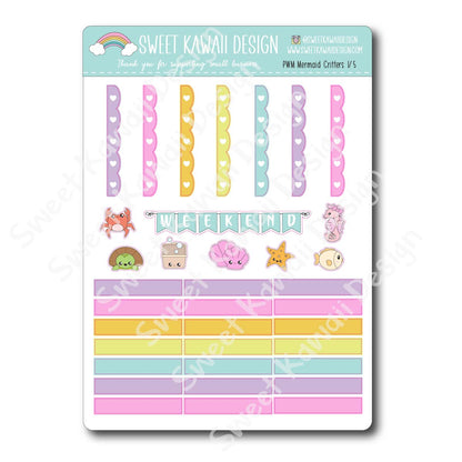 Weekly Kit  - Mermaid Critters HORIZONTAL