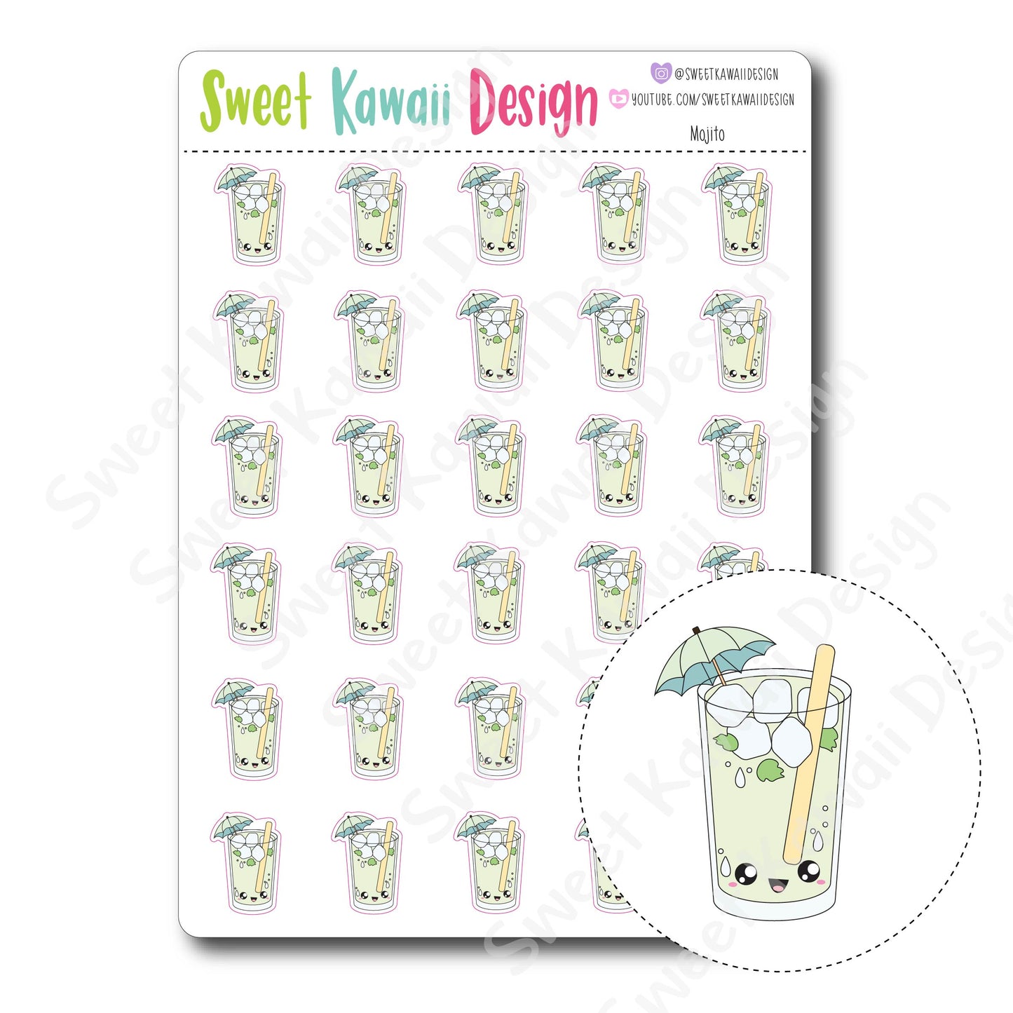 Kawaii Mojito Stickers